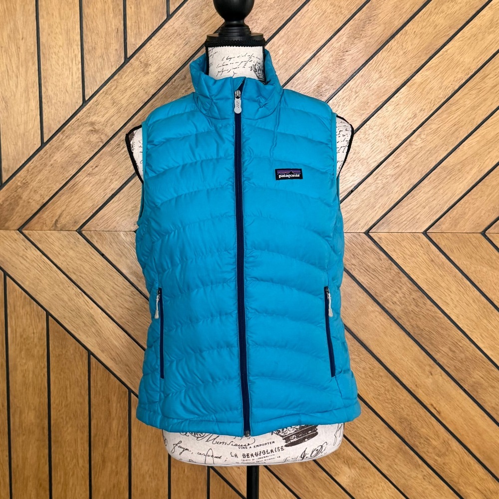 Patagonia Down Sweater Vest Womens M Blue Quilted Puffer Lightweight Outdoor